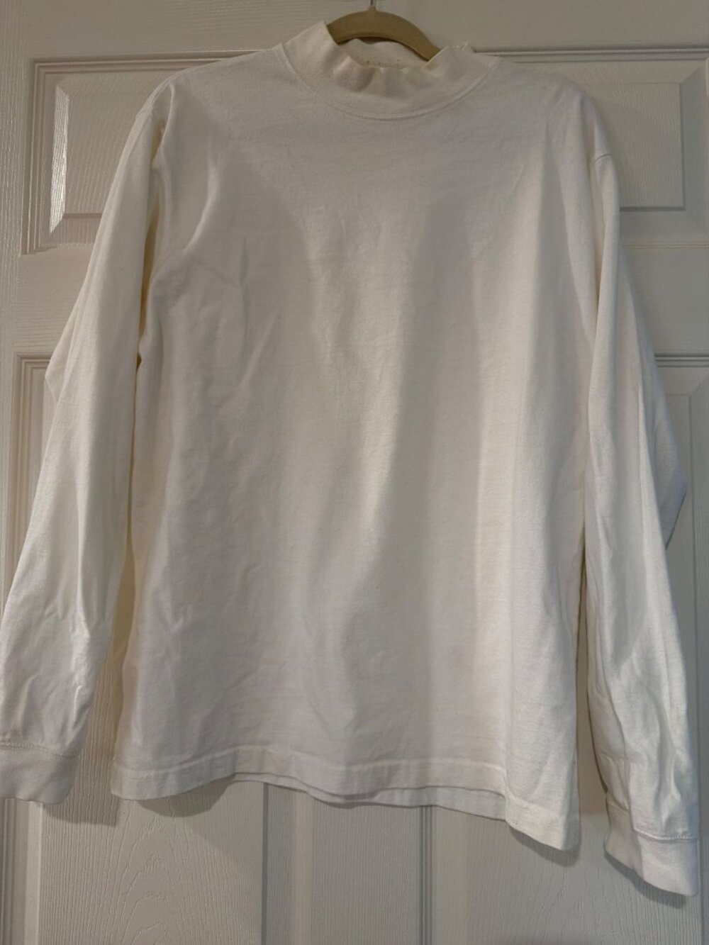 Cherokee White Long Sleeve Cotton Turtleneck Shirt L Men’s Casual Basic Solid